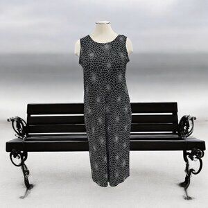 Bay Studio Career Sleeveless Pleated Maxi Dress Black Geometric Women's